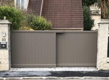 Portail télescopique lames verticales, la Frette sur Seine 95