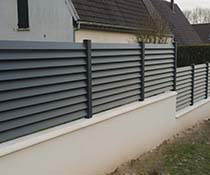 Clôture alu lames persiennées grise 7016 - Oise 60