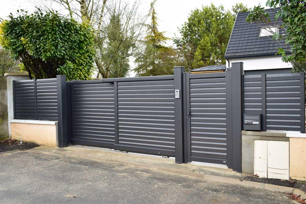 Cloture portillon portail double lames persiennes a2p 1